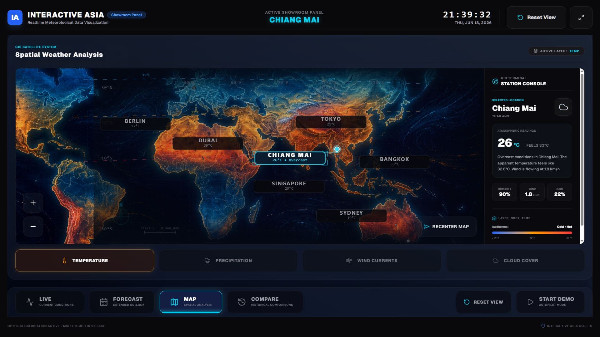 Interactive weather dashboard application development showcase
