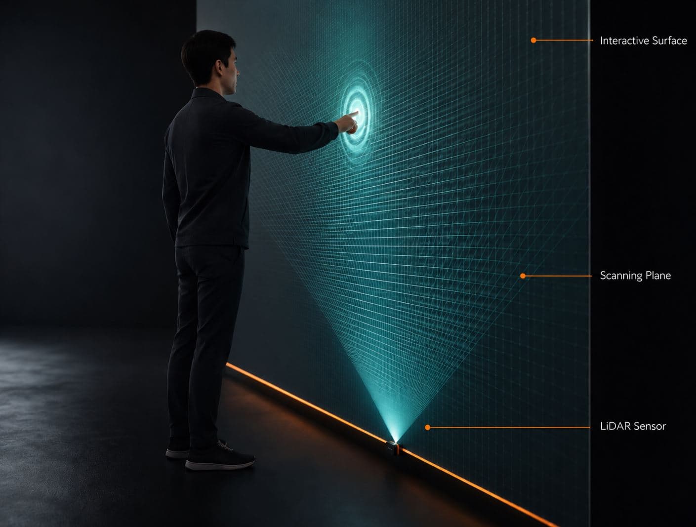 OptiTUIO Interactive Wall Setup Diagram